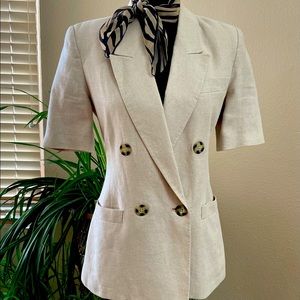 Vintage double breasted jacket, linen